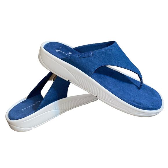 Easy Spirit Rift Slip-On Thong Sandal Blue Comfort Platform Shoes Size 12M - Picture 9 of 11